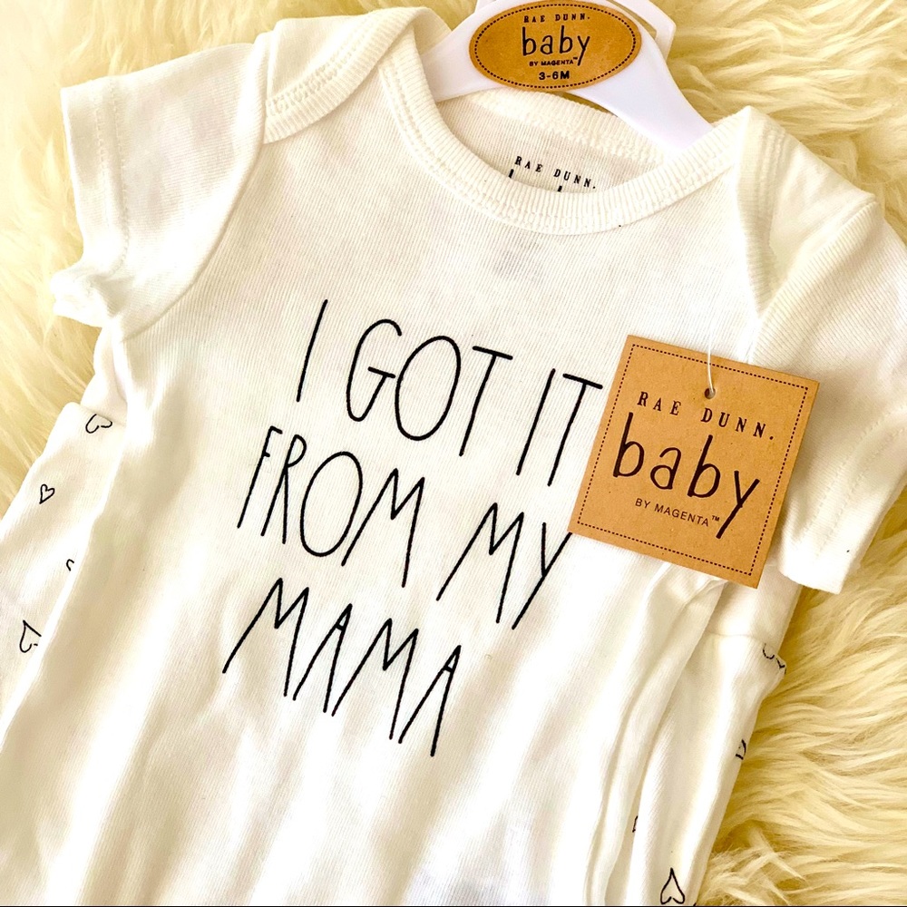 Rae Dunn Baby 2 piece outfit BNWT - onesie & pants: I GOT IT FROM MY MAMA